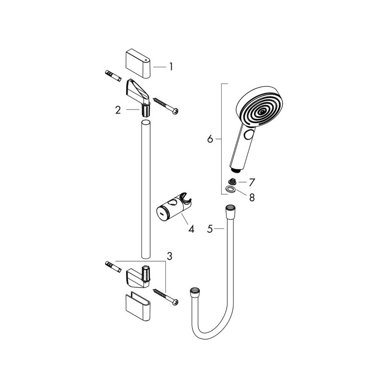 Душевой гарнитур Hansgrohe Pulsify Relaxation 105 24160000 схема