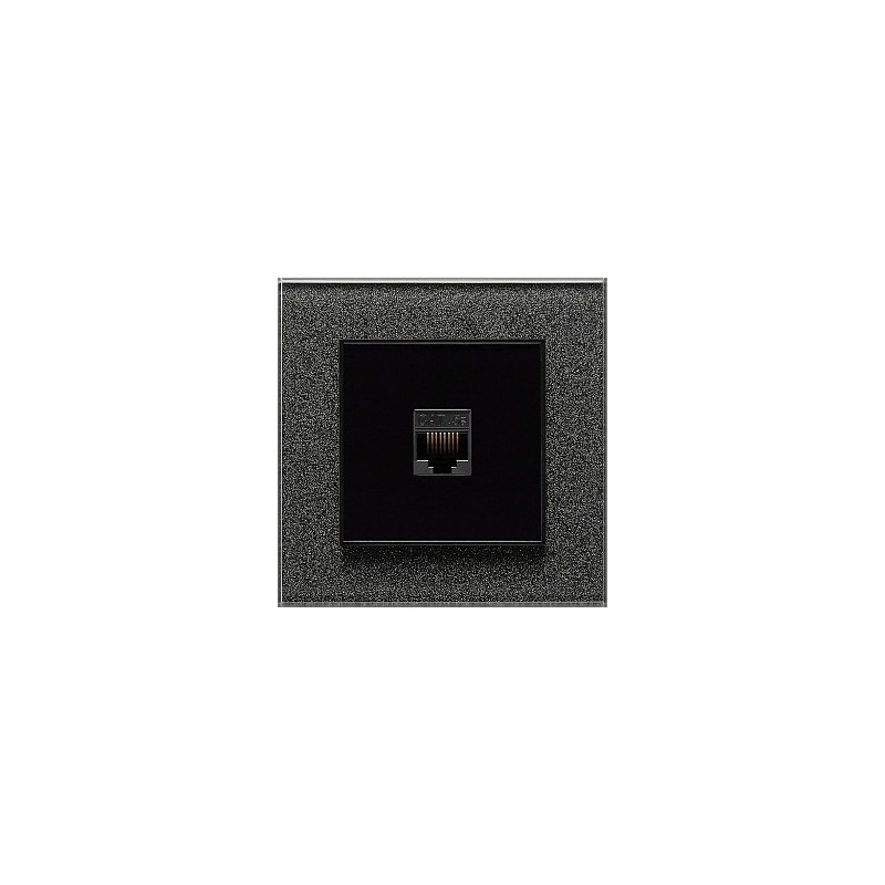 Розетка компьютерная DeLUMO Orto 0337 сияющий черный
