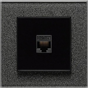 Розетка компьютерная DeLUMO Orto 0337 сияющий черный