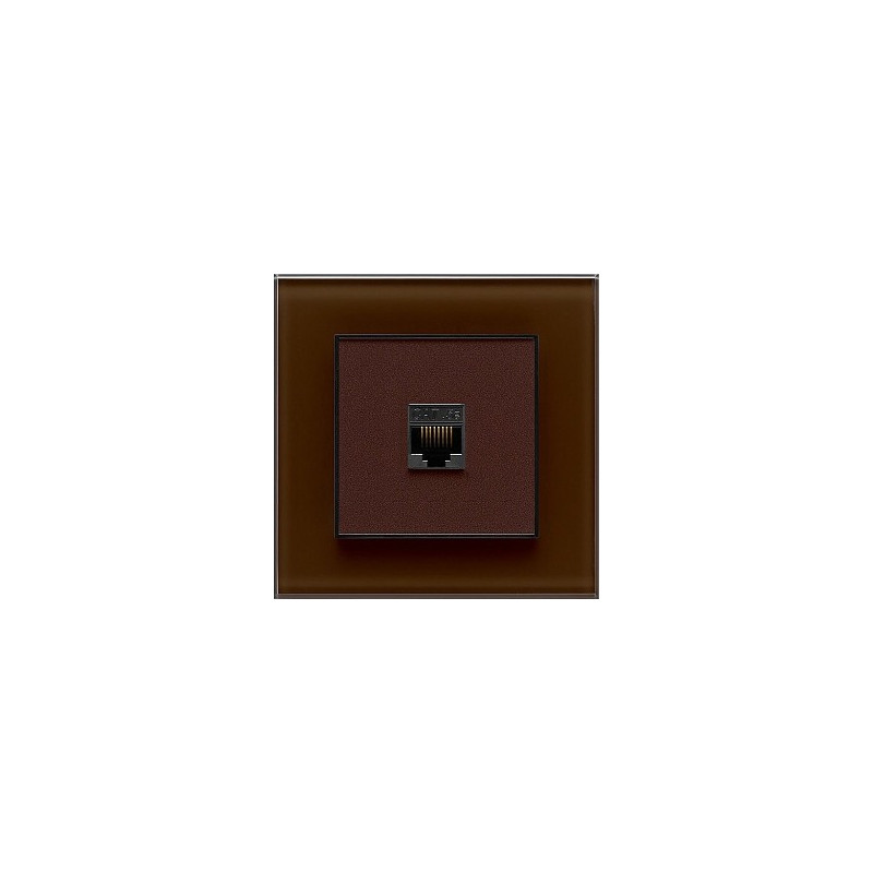 Розетка компьютерная DeLUMO Orto 8017 темный коричневый