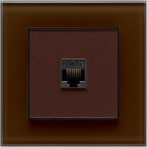 Розетка компьютерная DeLUMO Orto 8017 темный коричневый