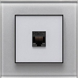 Розетка компьютерная DeLUMO Orto 9006 серый металлик