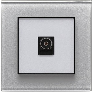 Розетка телевизионная DeLUMO Orto 9006 серый металлик