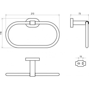 Держатель для полотенца Ravak Chrome X07P190 схема