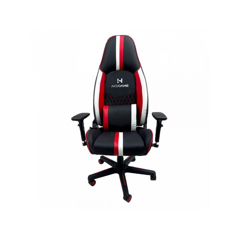 Кресло геймерское AksHome Bolid черный/белый/красный вид спереди