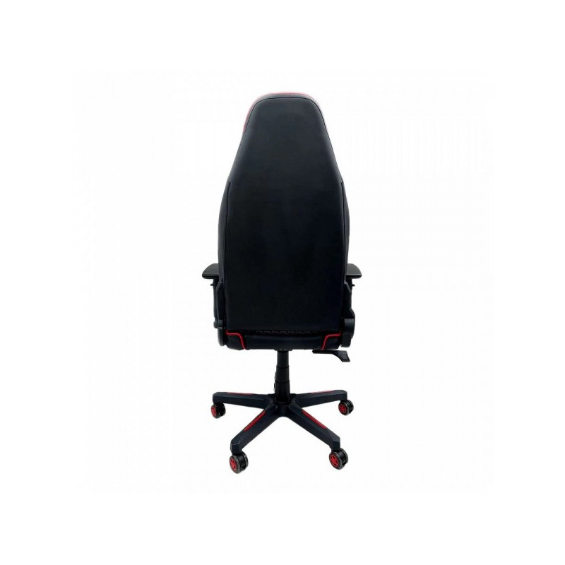 Кресло геймерское AksHome Bolid черный/белый/красный вид сзади
