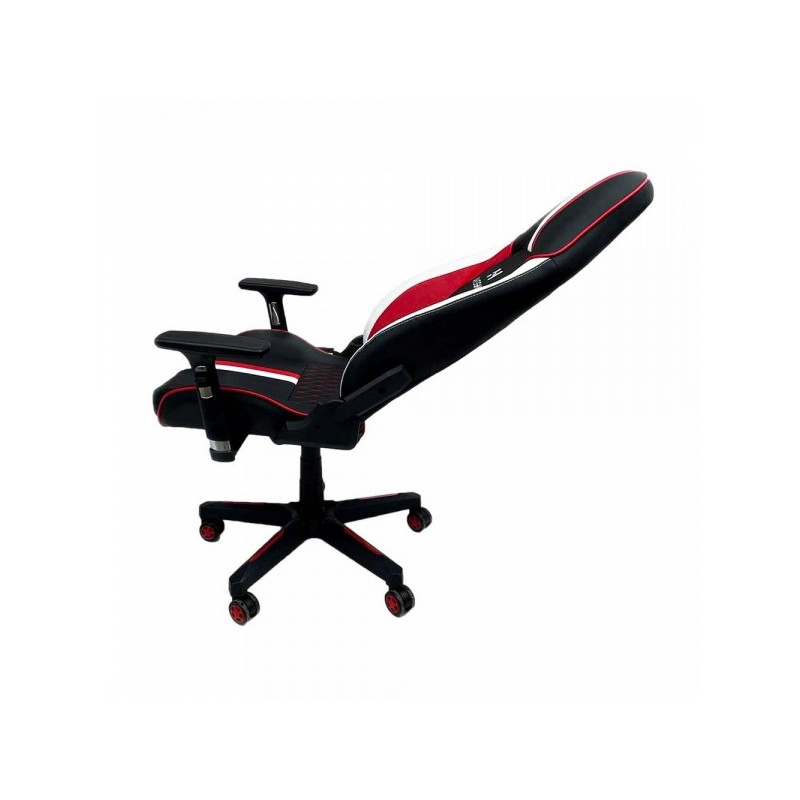 Кресло геймерское AksHome Bolid черный/белый/красный в разложенном виде