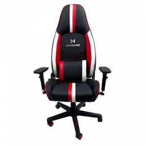 Кресло геймерское AksHome Bolid черный/белый/красный вид спереди
