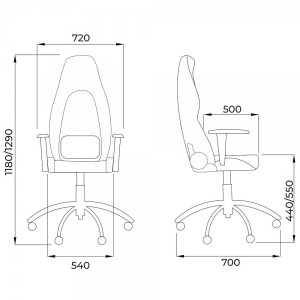 Кресло геймерское AksHome Bolid черный/белый/красный схема
