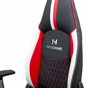 Кресло геймерское AksHome Bolid черный/белый/красный спинка