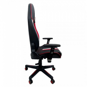 Кресло геймерское AksHome Bolid черный/белый/красный вид сбоку