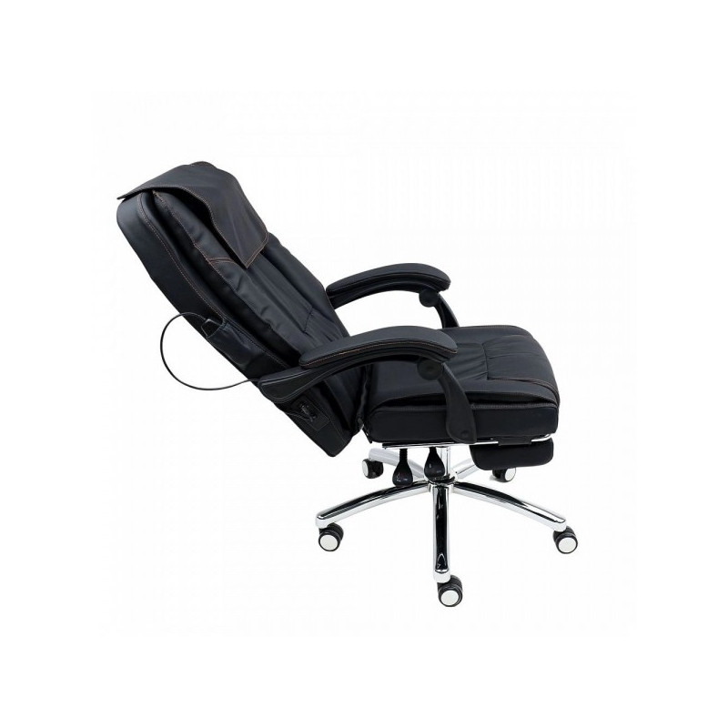 Кресло компьютерное AksHome Chief Massage черный в разложенном виде