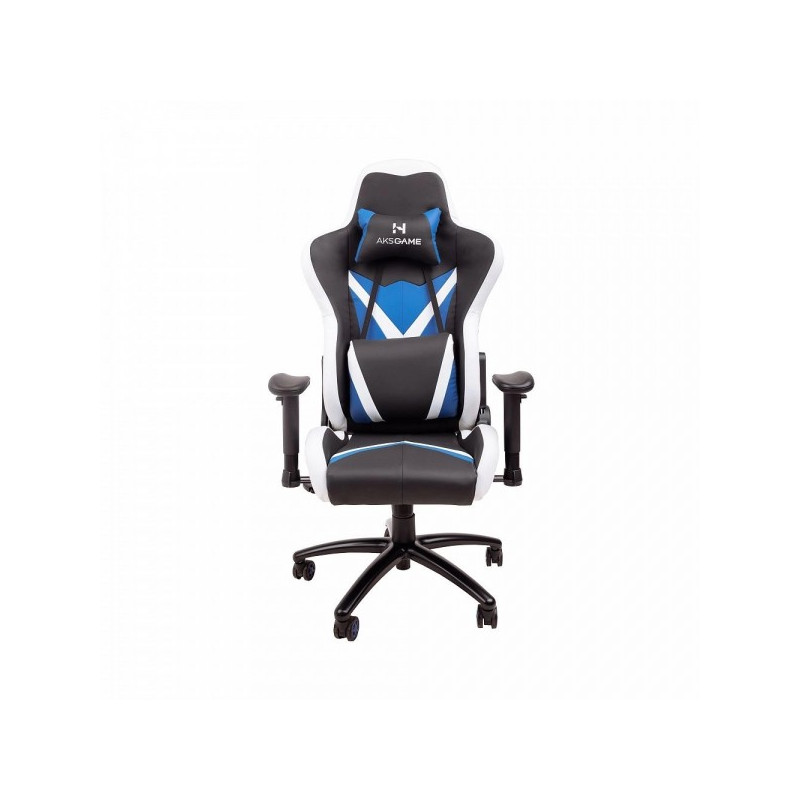 Кресло геймерское AksHome Eragon черный/белый/синий вид спереди
