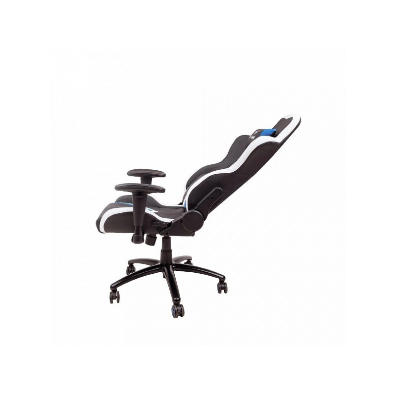 Кресло геймерское AksHome Eragon черный/белый/синий в разложенном виде