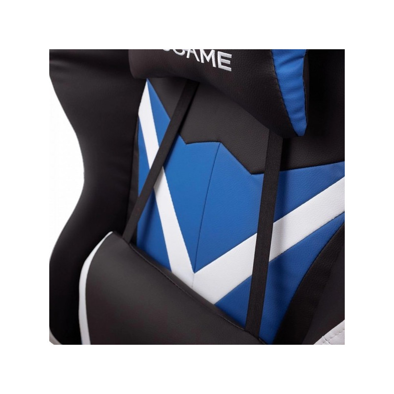 Кресло геймерское AksHome Eragon черный/белый/синий поясничный упор