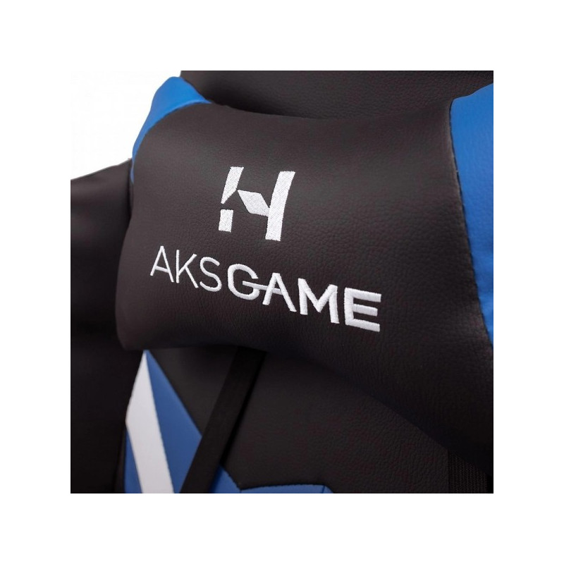 Кресло геймерское AksHome Eragon черный/белый/синий подголовник