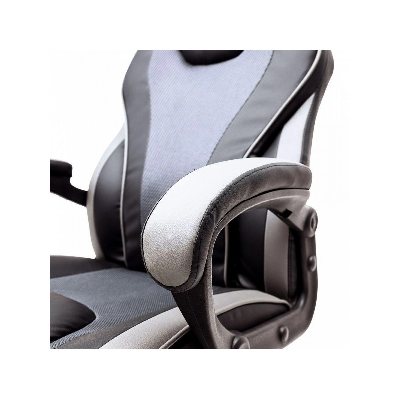 Кресло геймерское AksHome Forsage серый/черный подлокотник