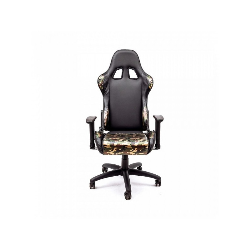 Кресло геймерское AksHome Military черный/камуфляж вид спереди