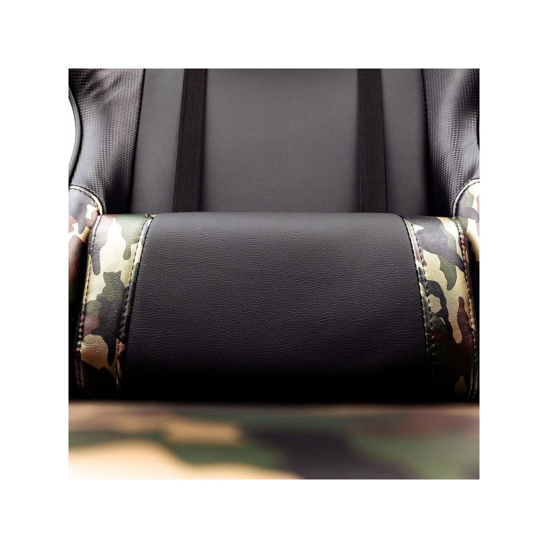 Кресло геймерское AksHome Military черный/камуфляж поясничный упор