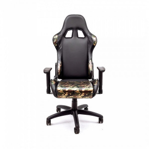 Кресло геймерское AksHome Military черный/камуфляж вид спереди