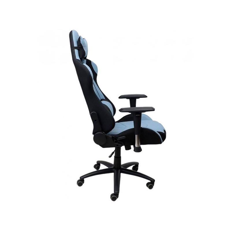 Кресло геймерское AksHome Savage черный/голубой вид сбоку