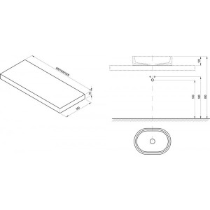 Столешница Ravak I 1000 X000000846 схема