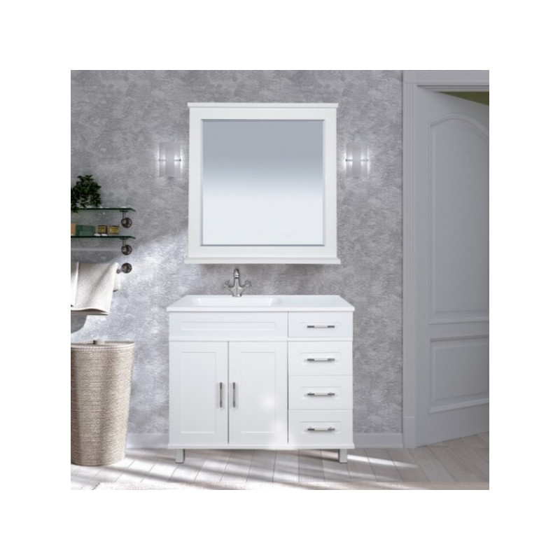 Тумба под умывальник Misty Купер 90 П-Куп01090-0124ЯЛ с зеркалом