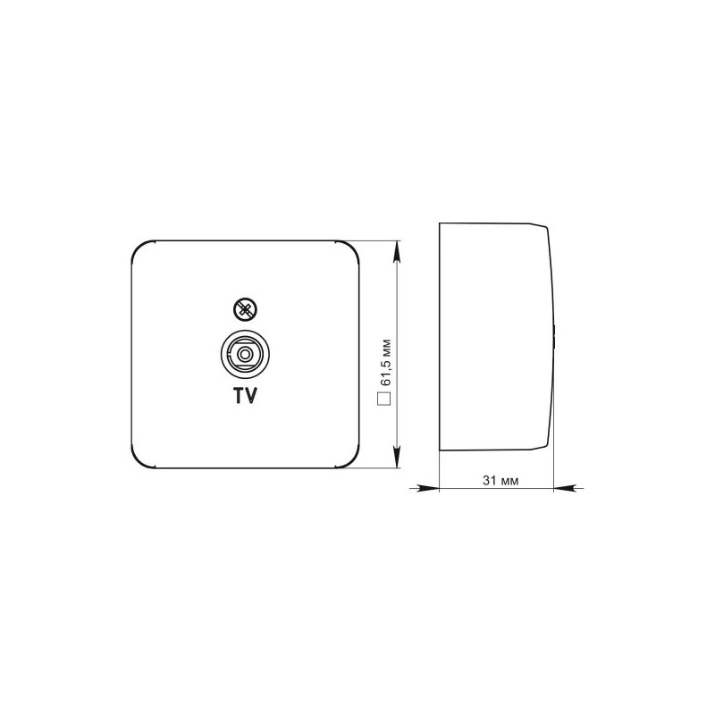 Розетка Schneider Electric Etud TVA-002K кремовая параметры