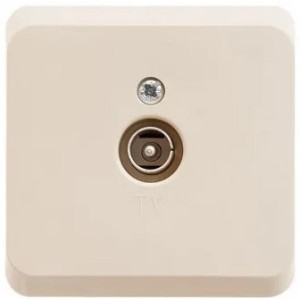 Розетка Schneider Electric Etud TVA-002K кремовая спереди