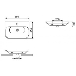 Умывальник Wellsee Eclatant 2.0  151401001 (2 шт.)  параметры