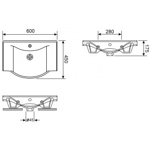 Умывальник Wellsee Bisou 151204001 (2 шт.) параметры