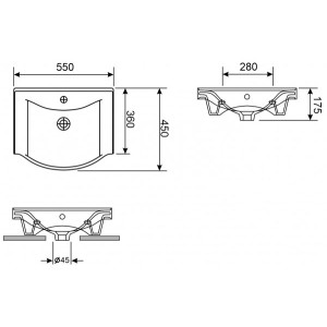 Умывальник Wellsee Bisou 151203001 (2 шт.) параметры