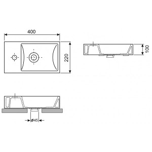 Умывальник Wellsee WC Area 40x22 R параметры