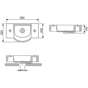 Умывальник Wellsee WC Area 55x32 151809001 (2 шт.) параметры