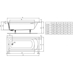 Ванна акриловая Ideal Standard Hotline 170x75 параметры