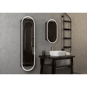 Шкаф-пенал Континент Elmage Black Led 45х160 в интерьере