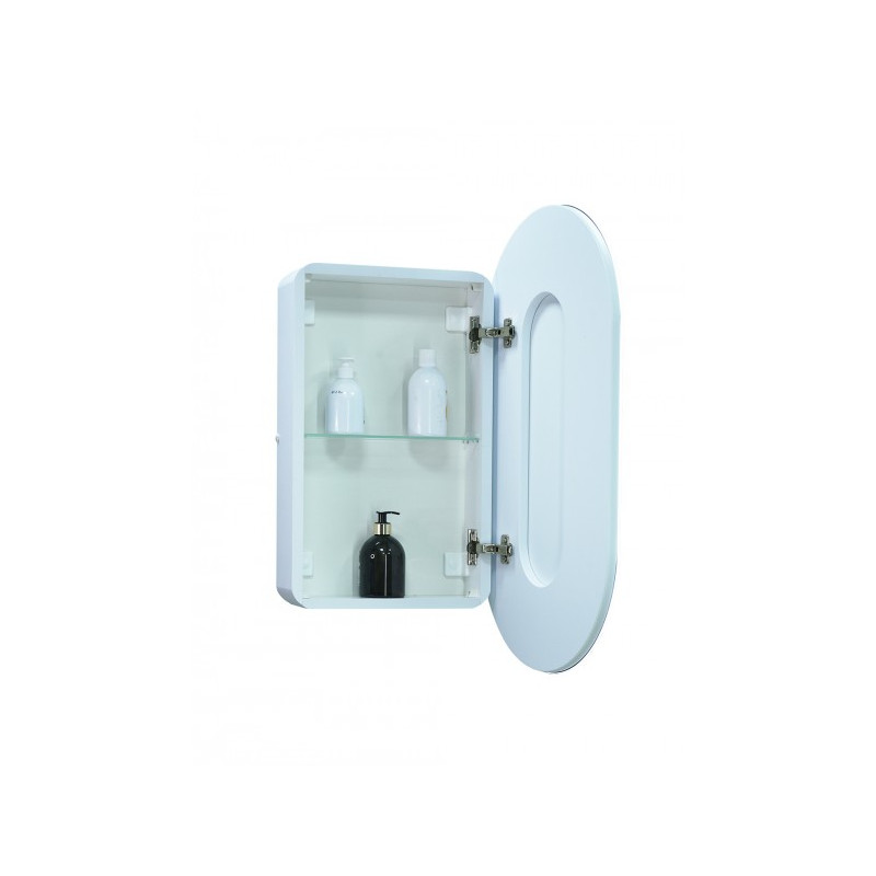 Шкаф с зеркалом Континент Elmage White Led 45х80 вид внутри