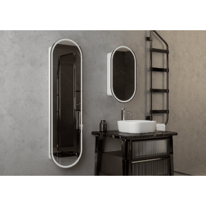 Шкаф с зеркалом Континент Elmage White Led 45х80 в интерьере