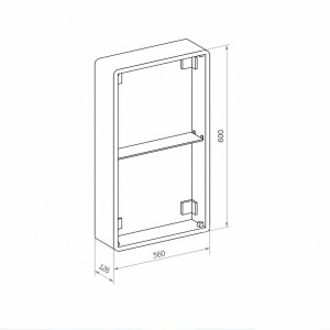 Шкаф с зеркалом Континент Elmage White Led 45х80 схема внутри