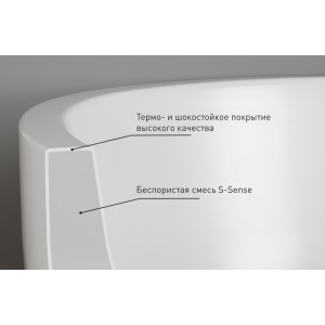 Ванна каменная Salini Sofia Wall S-Sense 170x80 глянцевый поверхность