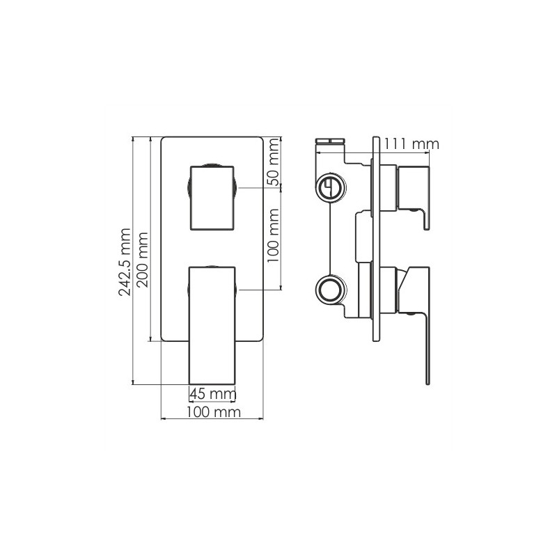 Смеситель Wasserkraft Abens 2071 матовый черный схема