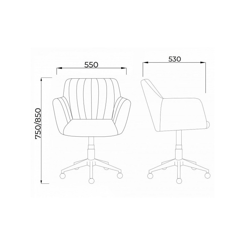 Кресло компьютерное AksHome Sark серый схема