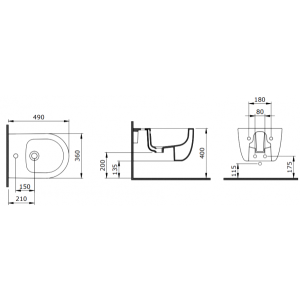 Биде подвесное Bocchi V-Tondo 1487-001-0120 параметры