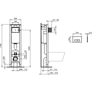 Инсталляция для унитаза Ideal Standard Prosys Eco Frame E233267 параметры