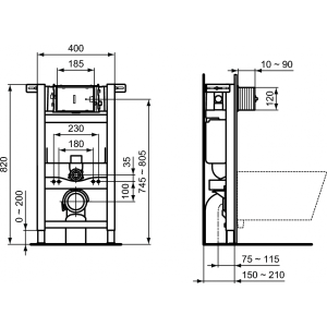 Инсталляция для унитаза Ideal Standard Prosys Frame 150 M 124648 параметры