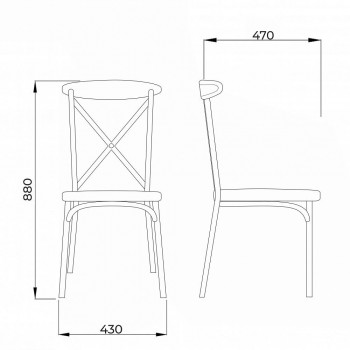 Стул AksHome Raff черный схема