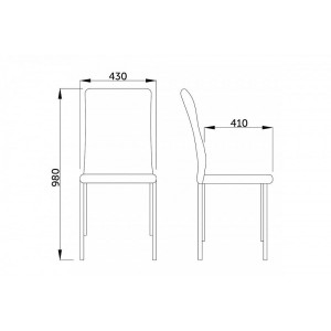 Стул AksHome Sky серый/черный схема