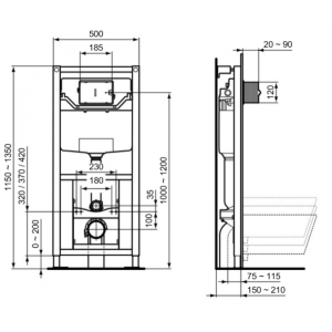 Инсталляция для унитаза Ideal Standard Prosys Frame 120 M 3H R009567 параметры