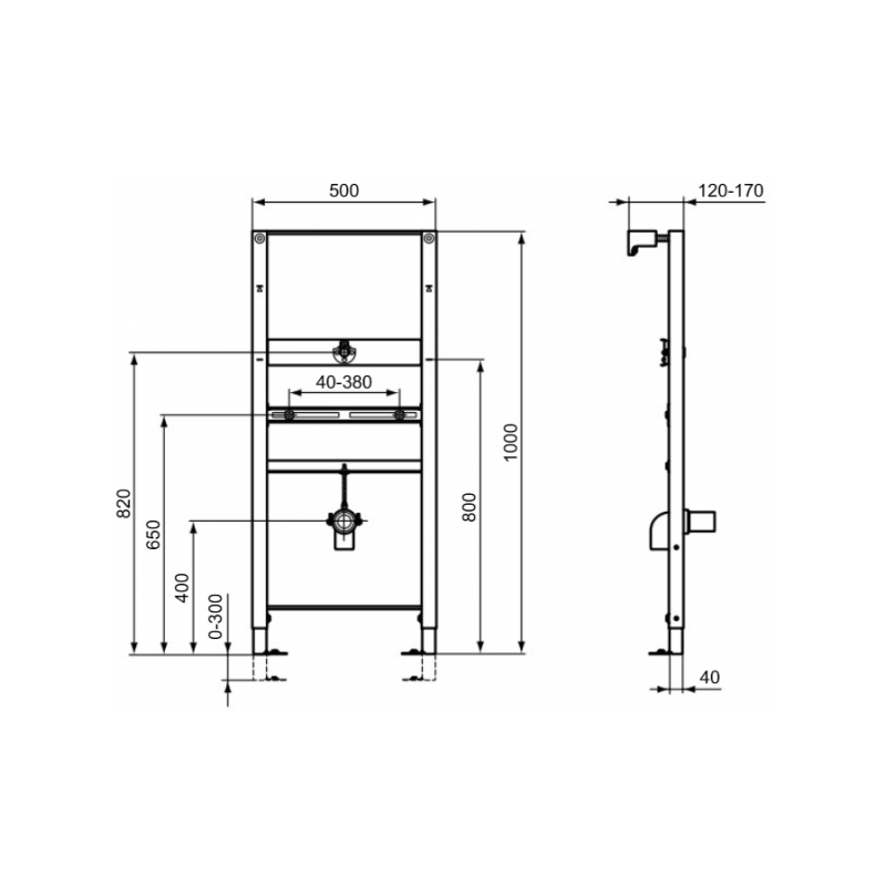 Инсталляция для писсуара Ideal Standard Prosys R010367 параметры