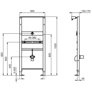 Инсталляция для писсуара Ideal Standard Prosys R010367 параметры